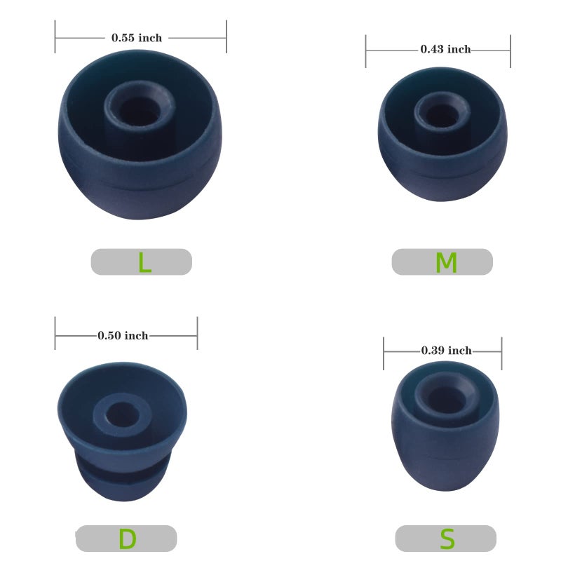 Saipomor PB PRO Replacement Ear Tips for Beats Powerbeats Pro & Powerbeats 4 (PB4) â€“ 4 Pairs in S/M/L & Double Flange â€“ Compatible Silicone Earbuds (Blue) - Image 2